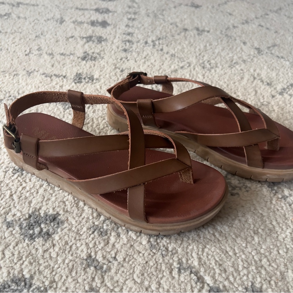 MIA Brown Sandals with Criss-Cross Straps